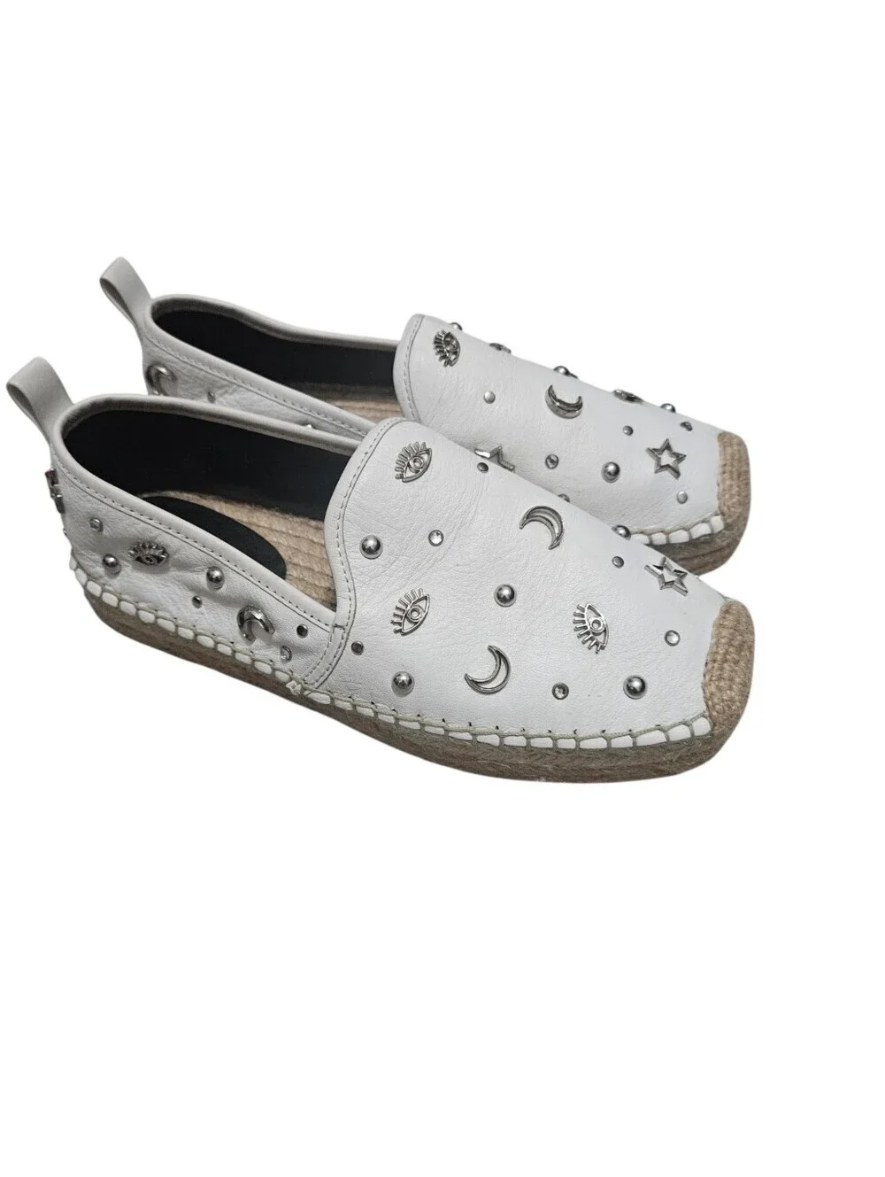Rebecca Minkoff Stud Espadrilles Leather White